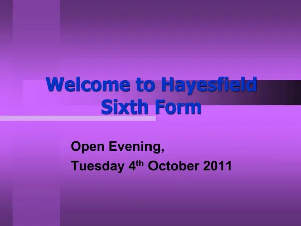 Welcome to Hayesfield Sixth Form