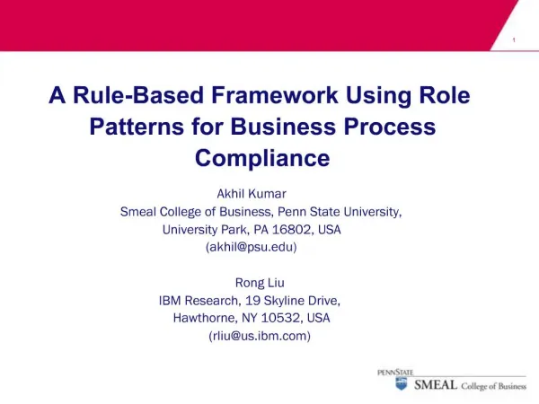 A Rule-Based Framework Using Role Patterns for Business Process Compliance