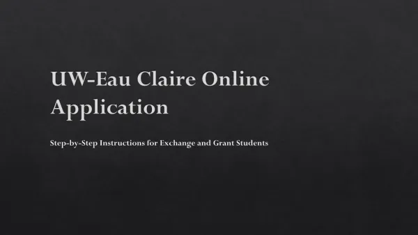 UW-Eau Claire Online Application