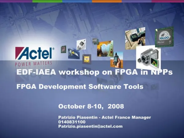 EDF-IAEA workshop on FPGA in NPPs FPGA Development Software Tools