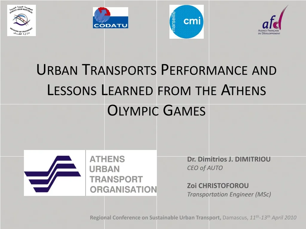 urban transports performance and lessons learned from the athens olympic games