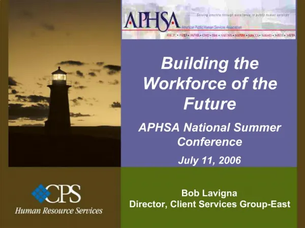 APHSA National Summer Conference July 11, 2006