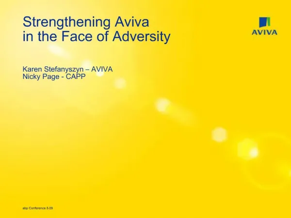 Strengthening Aviva in the Face of Adversity