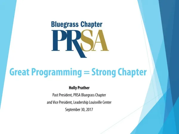 Great Programming = Strong Chapter