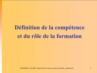 D finition de la comp tence et du r le de la formation - slide 1