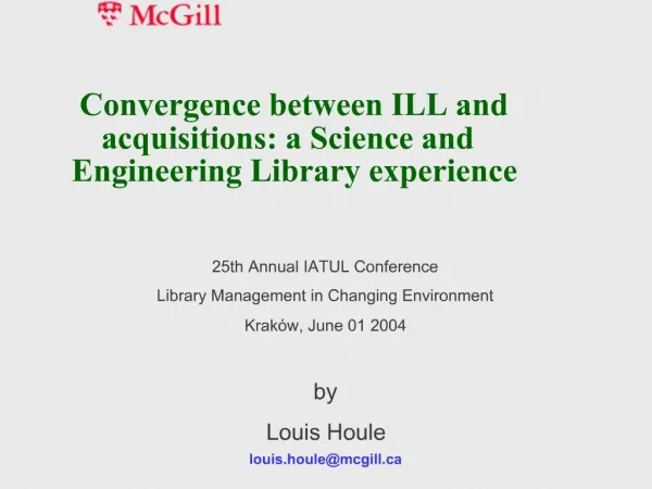 Convergence between ILL and acquisitions: a Science and Engineering Library experience