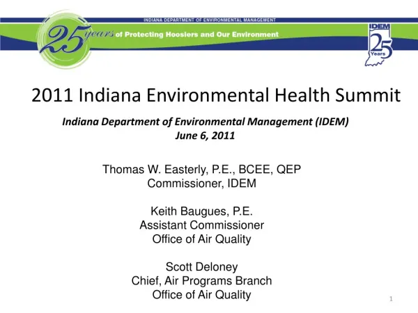 2011 Indiana Environmental Health Summit