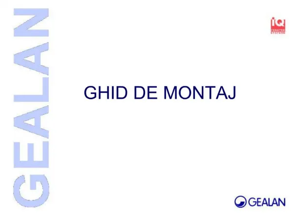 GHID DE MONTAJ