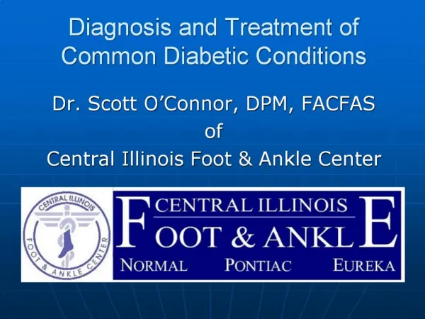 Diagnosis and Treatment of Common Diabetic Conditions