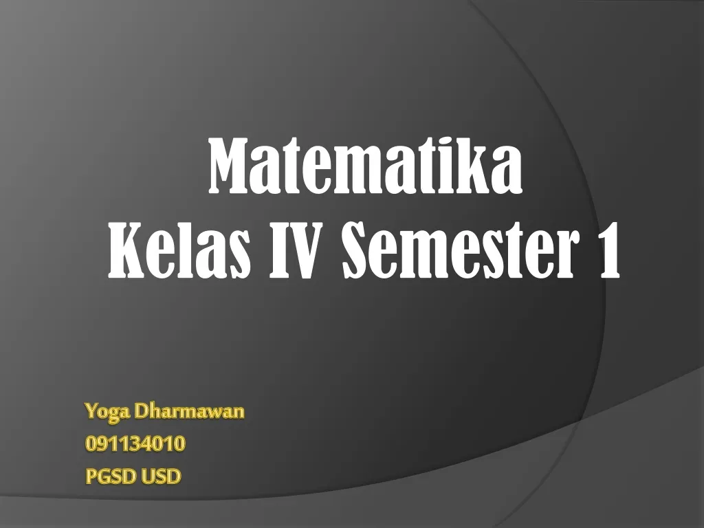 matematika k elas iv semester 1