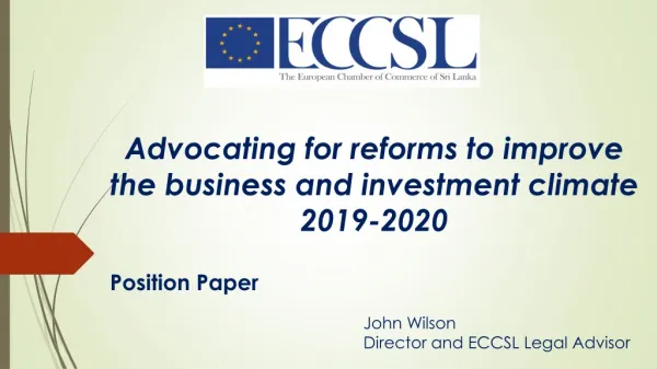 Advocating for reforms to improve the business and investment climate 2019-2020