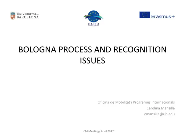 BOLOGNA PROCESS AND RECOGNITION ISSUES