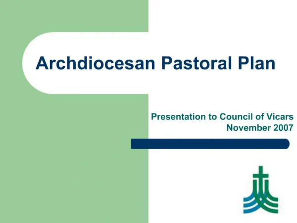 Archdiocesan Pastoral Plan