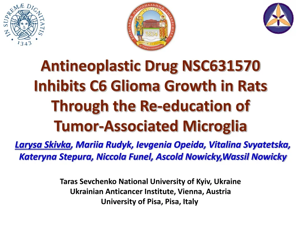 antineoplastic drug nsc631570 inhibits c6 glioma