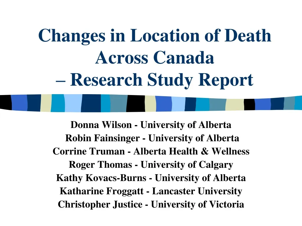 changes in location of death across canada research study report