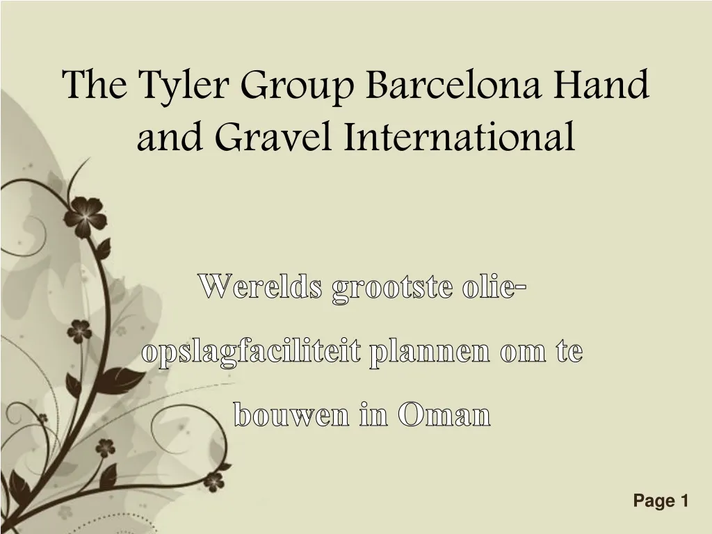 the tyler group barcelona hand and gravel international