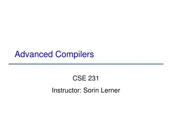 Advanced Compilers