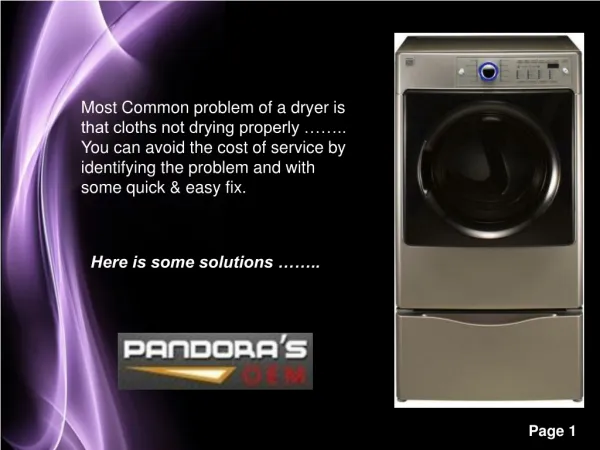 Kenmore Dryer problems and Solutions