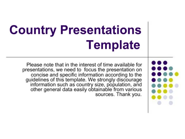 Country Presentations Template