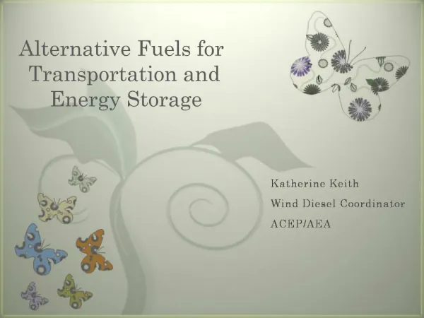 Alternative Fuels for Transportation and Energy Storage