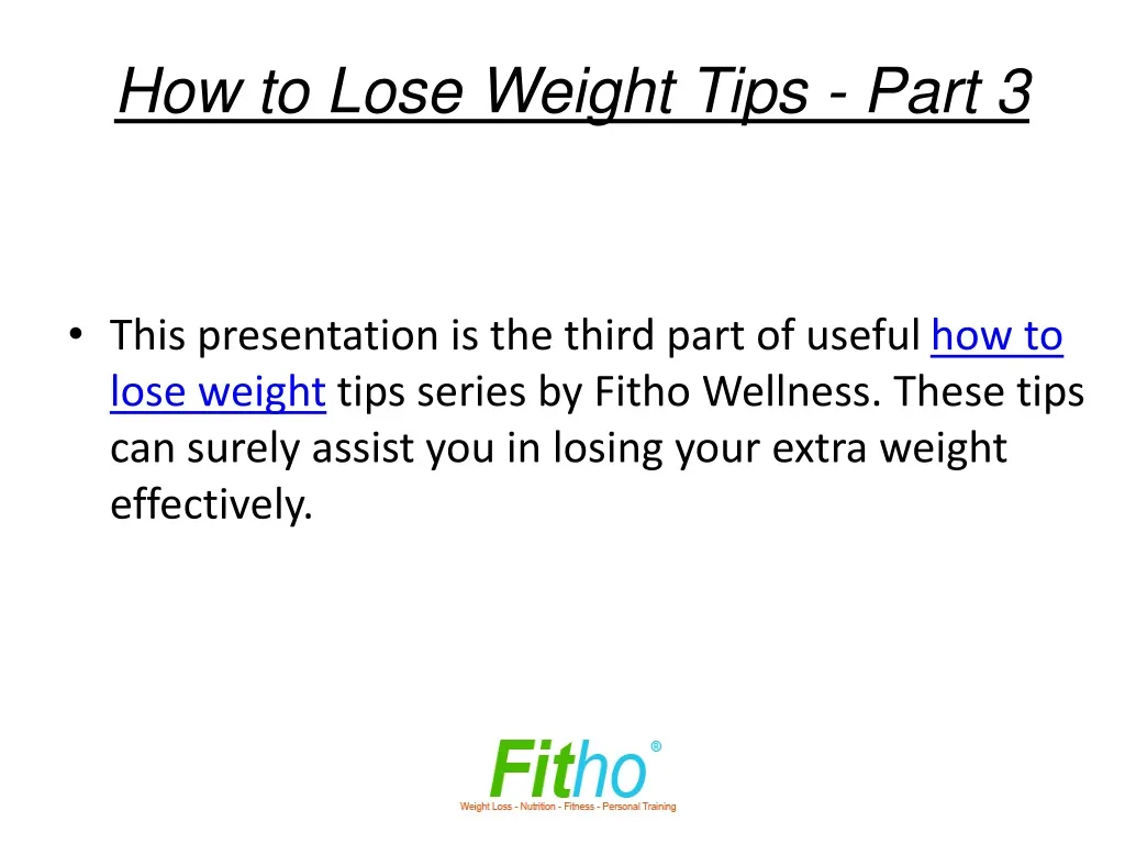 how to lose weight tips part 3