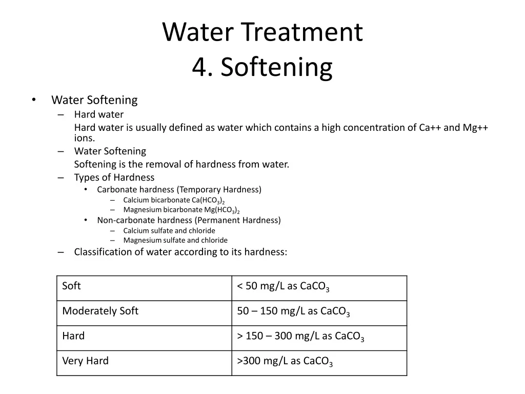 water treatment 4 softening