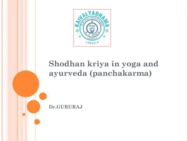 Shodhan kriya in yoga and ayurveda panchakarma