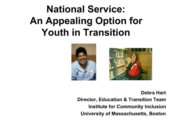 National Service: An Appealing Option for Youth in Transition