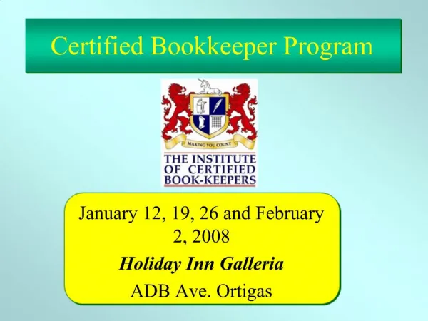 Certified Bookkeeper Program