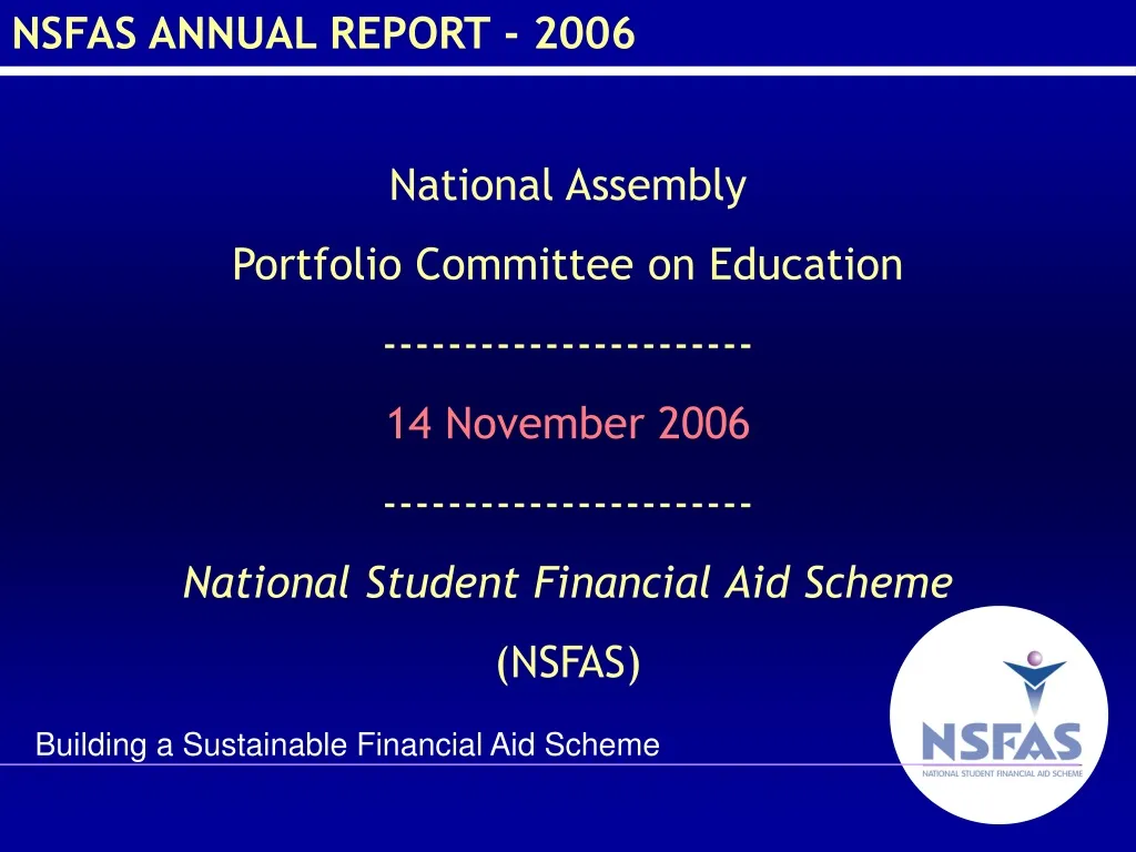 nsfas annual report 2006