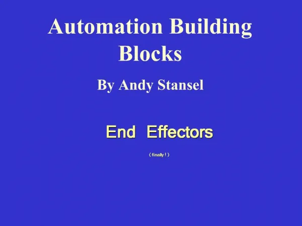 Automation Building Blocks By Andy Stansel