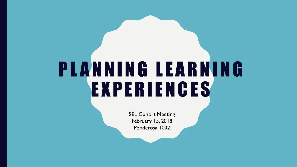 planning learning experiences