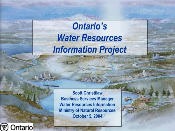 Ontario s Water Resources Information Project