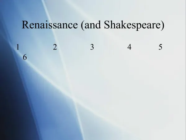 Renaissance and Shakespeare