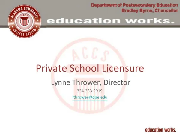 Private School Licensure