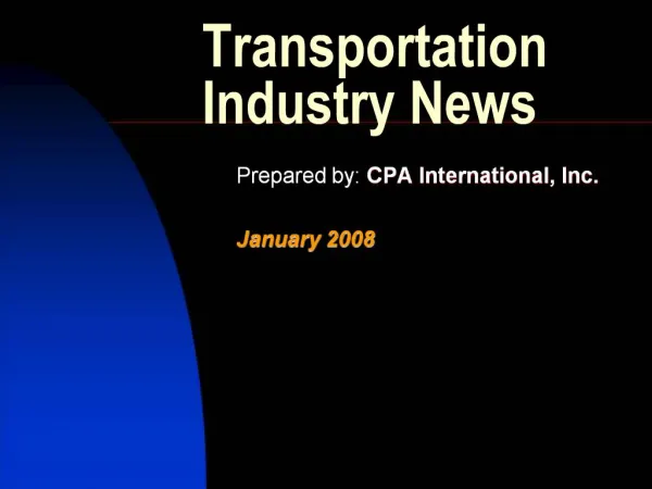 Transportation Industry News
