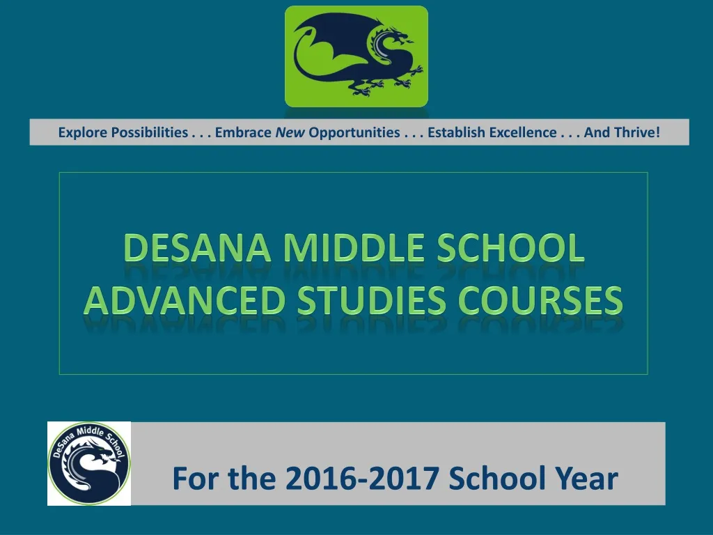 desana middle school advanced studies courses