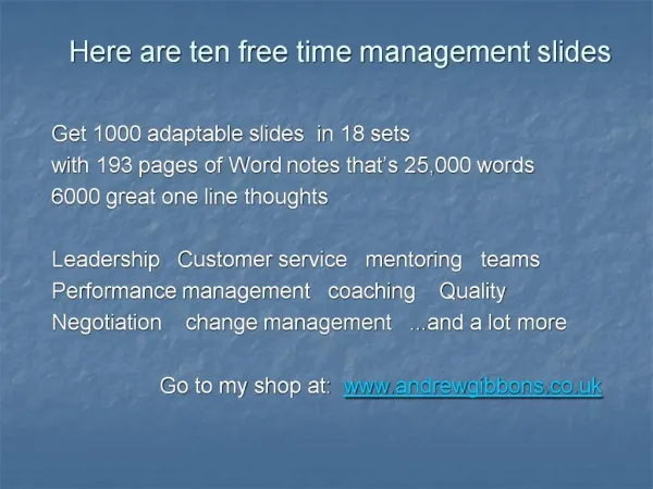 Here are ten free time management slides