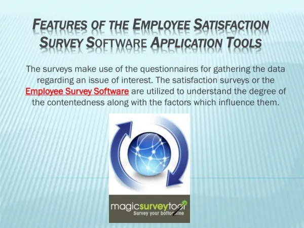 FEATURES OF THE EMPLOYEE SATISFACTION SURVEY Software APPLIC