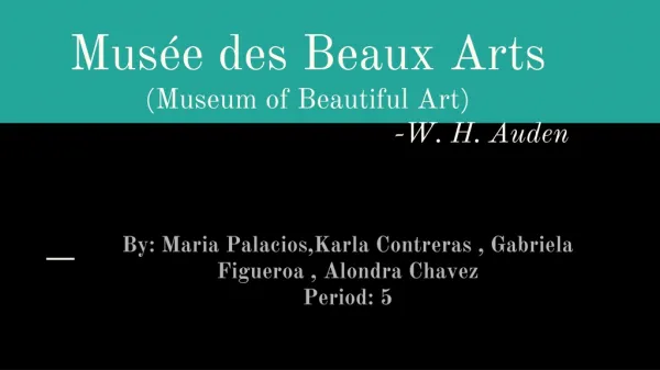 Musée des Beaux Arts (Museum of Beautiful Art)