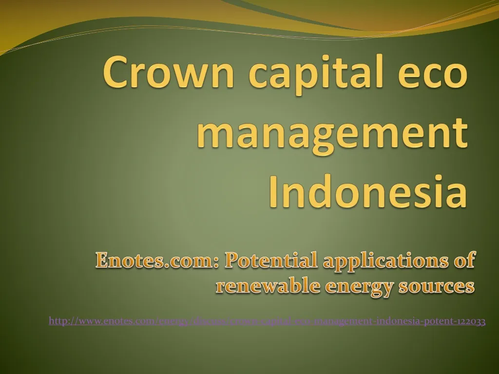 crown capital eco management indonesia