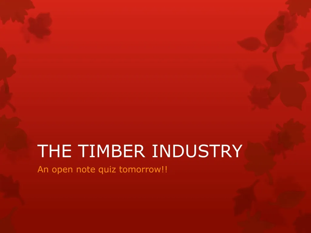 the timber industry