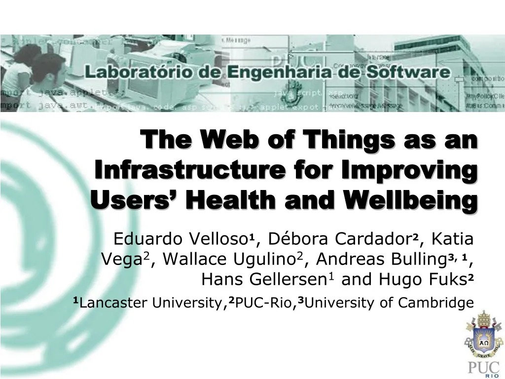 the web of things as an infrastructure for improving users health and wellbeing