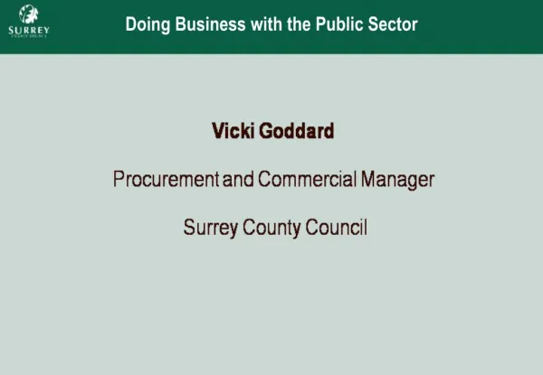 Doing Business with the Public Sector