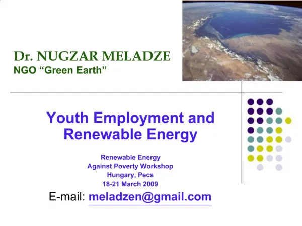 Dr. NUGZAR MELADZE NGO Green Earth