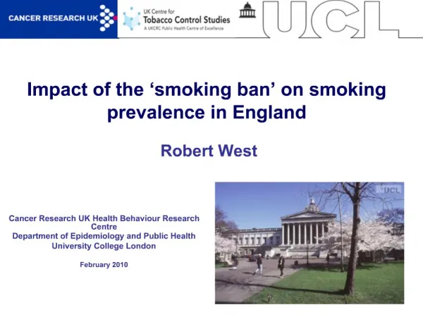 Impact of the smoking ban on smoking prevalence in England