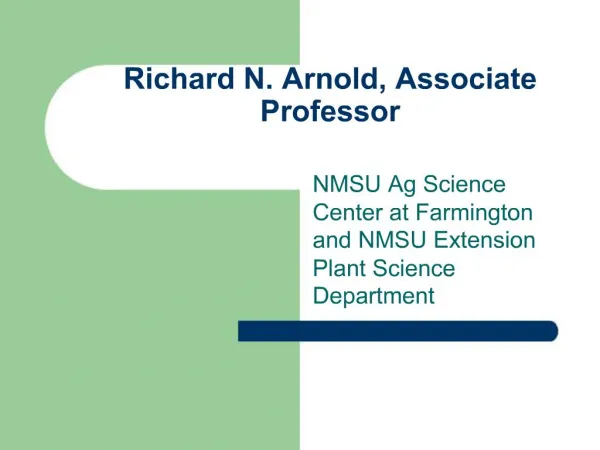 Richard N. Arnold, Associate Professor