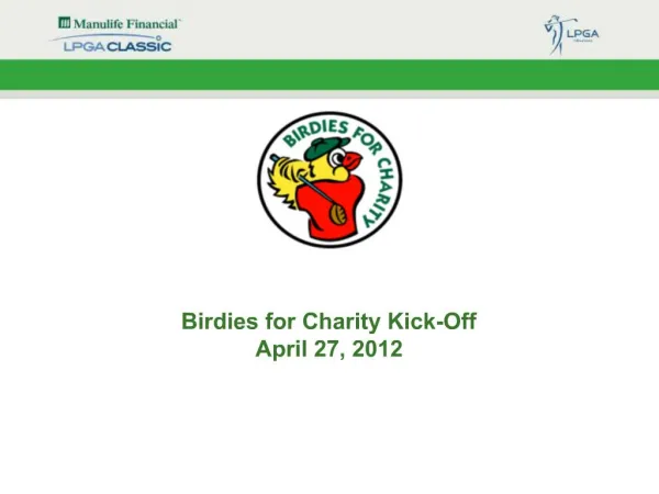 Birdies for Charity Kick-Off April 27, 2012