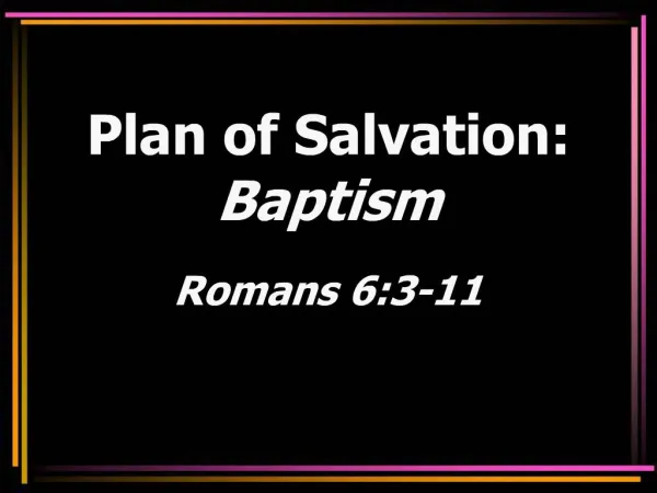 Plan of Salvation: Baptism