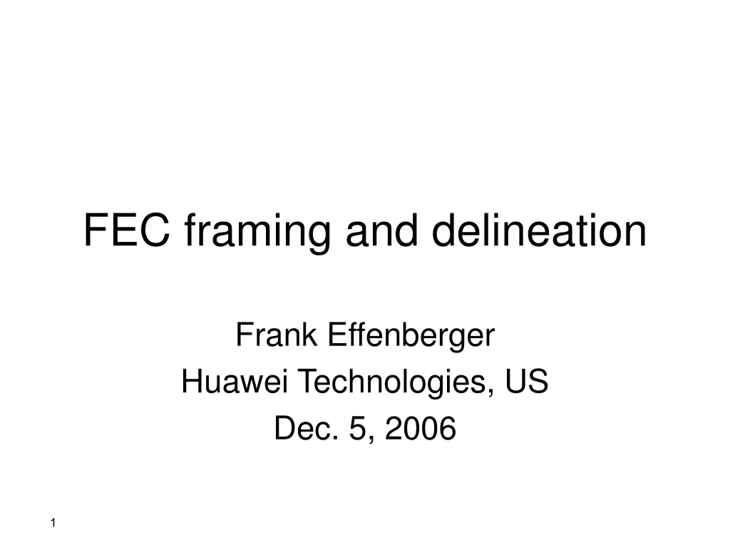 fec framing and delineation